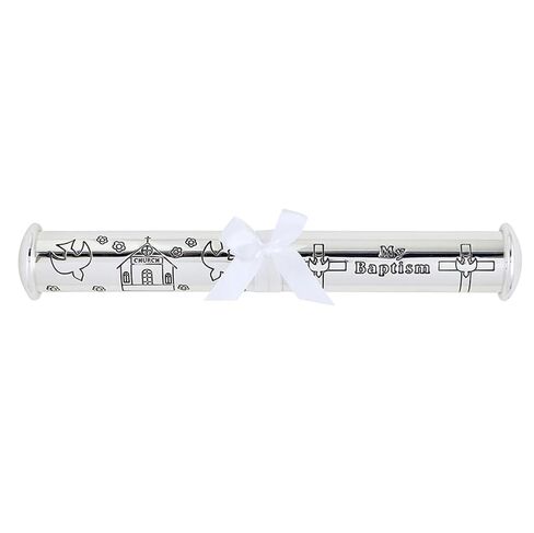 Stephan Baby Keepsake Gifts - Engraved Baby Baptismal Certificate Holder, Personalize-able, 9.5-Inch, Silver Plated in Kuwait