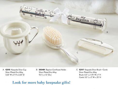 Stephan Baby Keepsake Gifts - Engraved Baby Baptismal Certificate Holder, Personalize-able, 9.5-Inch, Silver Plated in Kuwait