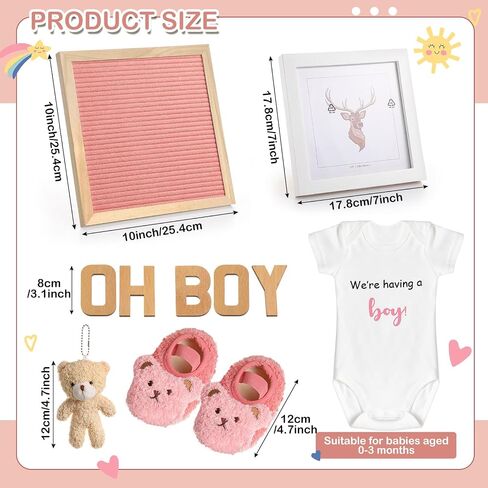 Canlierr 9 Pcs Pregnancy Announcement Set Pregnancy Reveal Ideas Felt Letter Board Bodysuit Baby Booties Photo Frame Plush Bear Wood Blocks for Coming Soon Baby Announcement in Kuwait