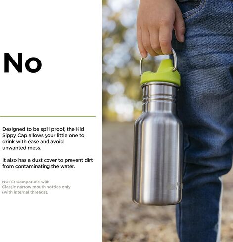 Klean Kanteen Classic Kid Sippy Cap - Lid Replacement for Kid Water Bottle - Easy Clean - Great for Outdoor Activities - BPA Free - Green in Kuwait