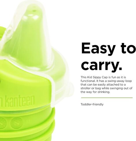 Klean Kanteen Classic Kid Sippy Cap - Lid Replacement for Kid Water Bottle - Easy Clean - Great for Outdoor Activities - BPA Free - Green in Kuwait