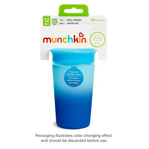 Munchkin® Miracle® 360 Sippy Cup for Toddlers, Color Changes with Cold Drinks,, 9 Ounce, Blue in Kuwait