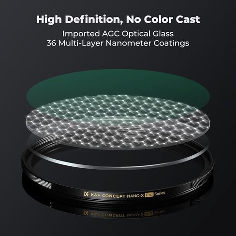 K&F CONCEPT 95mm MC UV Protection Filter Super Slim with 36 Multi-Layer Coatings, High Definition UV Camera Lens Filter (Nano-X PRO Series) | Durable Brass Frame, Super Slim with 36 Multi-Layer Coatings, High Definition UV Camera Lens Filter-FV901 in Kuwait