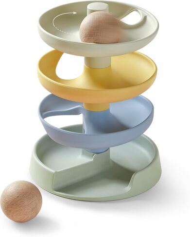 Mitico Montessori Ball Drop Toy, Silicone Spiral Tower for Babies 10M+ | Develops Fine Motor Skills, Encourages Cause-and-Effect Learning, Supports Hand-Eye Coordination, Food-grade Silicone in Kuwait