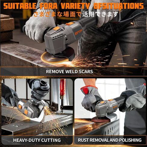 Cordless Angle Grinder External Rotor with Battery and Charger, 20V Variable Speed Power Grinder Tool, Portable Brushless Electric Grinder for Cutting, Grinding, Heavy-Duty Construction Work in Kuwait