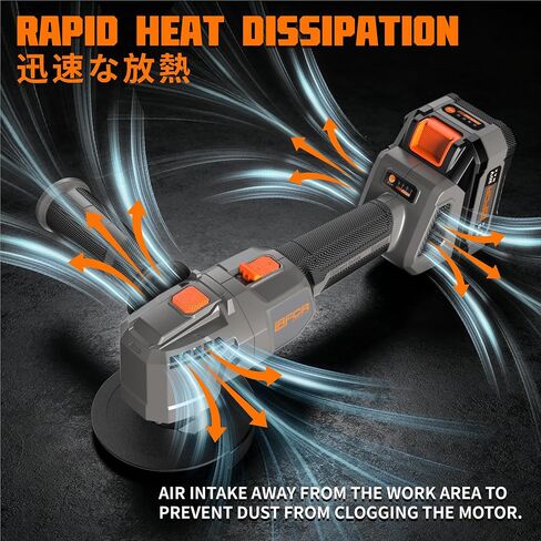 Cordless Angle Grinder External Rotor with Battery and Charger, 20V Variable Speed Power Grinder Tool, Portable Brushless Electric Grinder for Cutting, Grinding, Heavy-Duty Construction Work in Kuwait