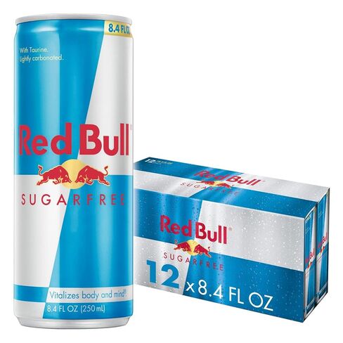 Red Bull Sugar Free Energy Drink with 151mg Caffeine plus Taurine & B Vitamins, 16 Fl Oz, Pack of 12 Cans | contains caffeine, taurine, B-vitamins, sweeteners, and water, 16 fl oz, pack of 12 cans in Kuwait
