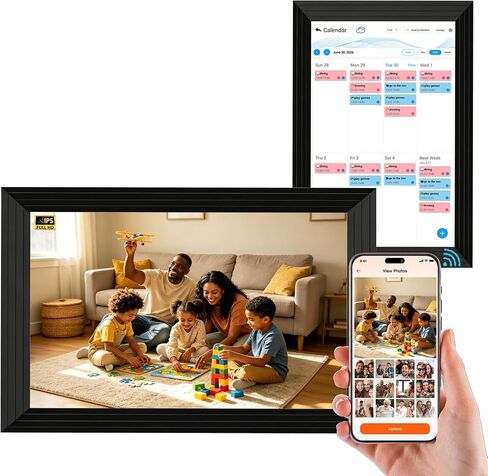 VTimes 10.1" Digital Picture Frame, 1280 * 800 Electronic Picture Frame | HD IPS Touch Screen, WiFi Smart Digital Calendar, AI-Generated Images, Auto-Rotate & Remote Share via APP, Gifts for Mom in Kuwait