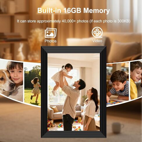 VTimes 10.1" Digital Picture Frame, 1280 * 800 Electronic Picture Frame | HD IPS Touch Screen, WiFi Smart Digital Calendar, AI-Generated Images, Auto-Rotate & Remote Share via APP, Gifts for Mom in Kuwait