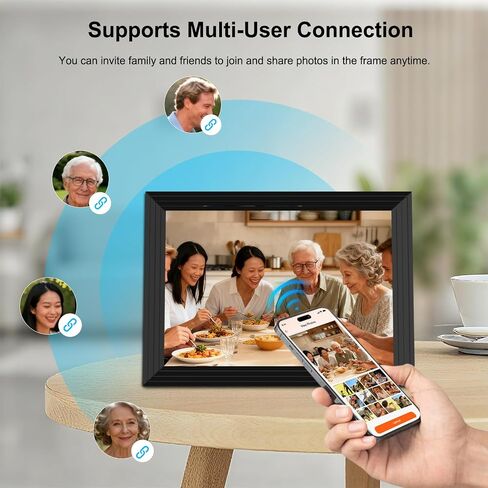 VTimes 10.1" Digital Picture Frame, 1280 * 800 Electronic Picture Frame | HD IPS Touch Screen, WiFi Smart Digital Calendar, AI-Generated Images, Auto-Rotate & Remote Share via APP, Gifts for Mom in Kuwait