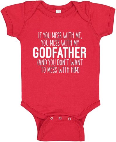 Don't Mess with My Godfather Baby Bodysuit One Piece or Toddler T-Shirt Funny Godson Goddaughter Gift in Kuwait