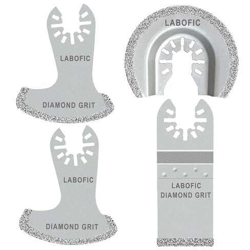4Pcs Multitool Diamond Oscillating Tool Blade Set | Diamond Blade for Oscillating Tool, Grout Removal Blade for Grout Removal, Cleaning Mortar and Soft Tile Cut in Kuwait