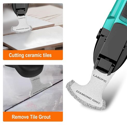 4Pcs Multitool Diamond Oscillating Tool Blade Set | Diamond Blade for Oscillating Tool, Grout Removal Blade for Grout Removal, Cleaning Mortar and Soft Tile Cut in Kuwait