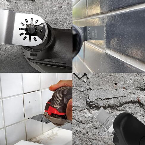 4Pcs Multitool Diamond Oscillating Tool Blade Set | Diamond Blade for Oscillating Tool, Grout Removal Blade for Grout Removal, Cleaning Mortar and Soft Tile Cut in Kuwait