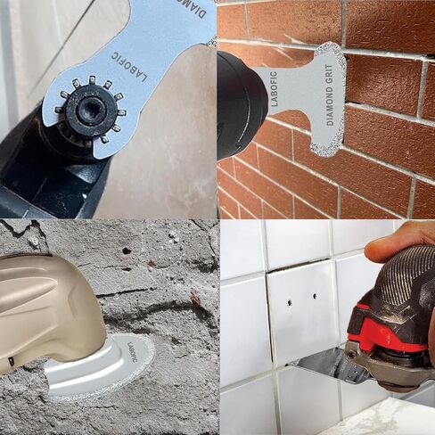 4Pcs Multitool Diamond Oscillating Tool Blade Set | Diamond Blade for Oscillating Tool, Grout Removal Blade for Grout Removal, Cleaning Mortar and Soft Tile Cut in Kuwait