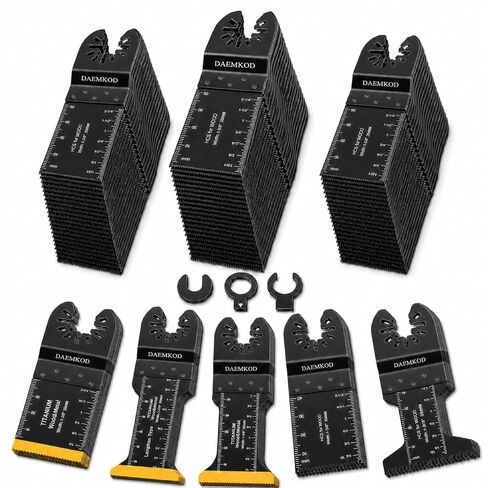 100 Pack Oscillating Saw Blade Kit, Professional Multitool Blades for Soft Metal Nails and Hard Wood Plastic, Multi Tool Blades Kits for Oscillating Tool Accessories, 6 Types Saw Blades in Kuwait