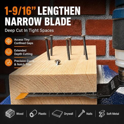100 Pack Oscillating Saw Blade Kit, Professional Multitool Blades for Soft Metal Nails and Hard Wood Plastic, Multi Tool Blades Kits for Oscillating Tool Accessories, 6 Types Saw Blades in Kuwait
