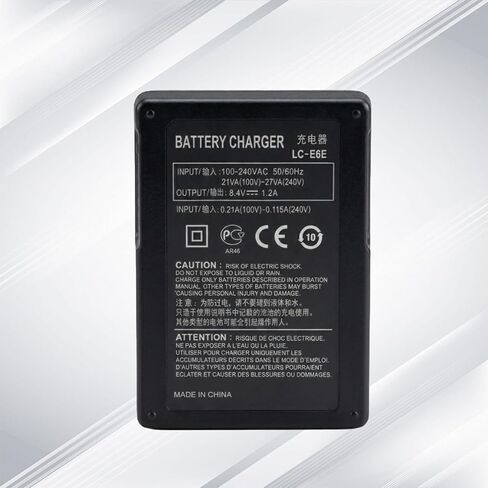 LP-E6 LP-E6N LC-E6 LC-E6E Quick Battery Charger Compatible with Canon EOS 5D Mark II III IV, 5DS, 5DS R, 6D, 6D Mark II, 7D, 7D Mark II 60D 70D 80D 90D R R5 C700 XC10 XC15 DSLR Digital Camera in Kuwait