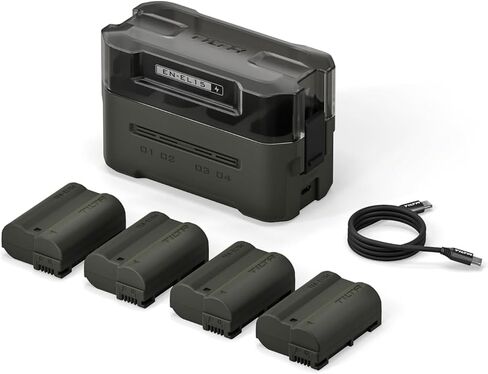 Tilta EN-EL15 Portable Charging Station (4-Battery Kit) | Compatible with Nikon Z8, Zf, Z7II, Z6II, Z6III, Z7, Z6, Z5, D850, D780, D810, D750, D610, D500, D7500, D7200 | Green in Saudi Arabia