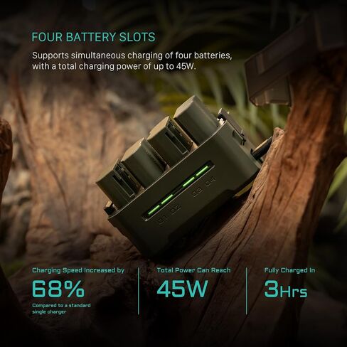 Tilta EN-EL15 Portable Charging Station (4-Battery Kit) | Compatible with Nikon Z8, Zf, Z7II, Z6II, Z6III, Z7, Z6, Z5, D850, D780, D810, D750, D610, D500, D7500, D7200 | Green in Saudi Arabia