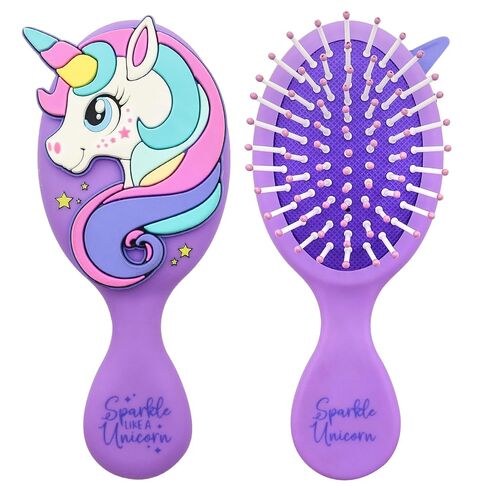 Toddler Hair Brush for Baby, Dinosaur Air Cushion Brush - Green | Rounded nylon pins and air cushion gently brush and massage the scalp; mini travel size with soft silicone dinosaur back in Kuwait