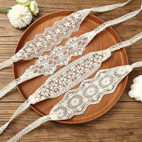 MIUXUESO 4 Pcs Baby Headbands Soft White Lace Baby Girl Headbands, Vintage Hair Accessories Newborn Essentials Cute Hairband for 0-12 Months (White) in Kuwait