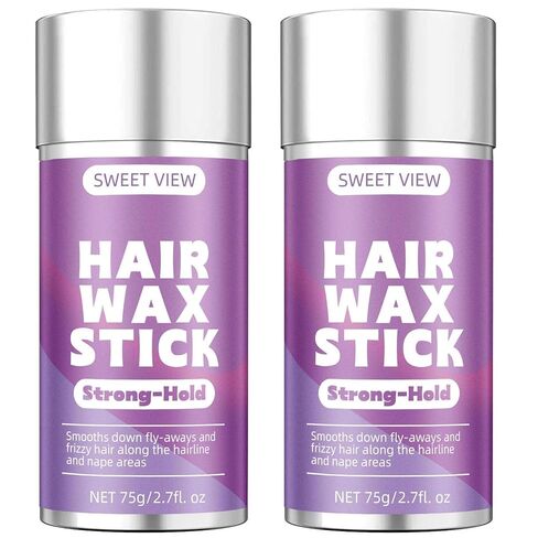 SWEET VIEW Hair Wax Stick & Slick Back Brush | Tames Flyaways, Frizz, Sleek Ponytails, Buns | Pomade/Balm/Gel Stick for Women, Styling Accessories for Girls in Kuwait
