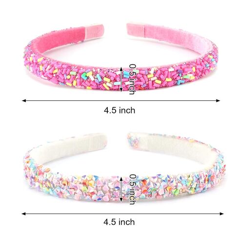 Chanaco Candy Sprinkle Thin Headbands for Girls 6-8 Colorful Non Slip Girls Headbands 8-12 Rainbow Hair Bands Pink Purple Cute Hair Accessories for Birthday Party Daily Wear in Kuwait