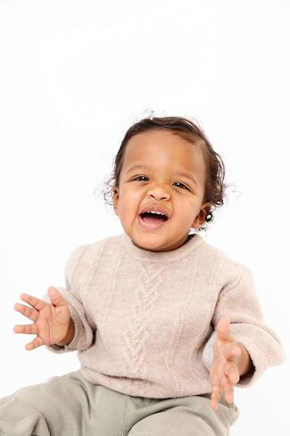 Copper Pearl Bubble Sweatshirt: Ultra-Soft Gender Neutral Toddler Sweatshirt, Perfect Cozy, Oversized Fit Baby Sweatshirt for Baby Boy Clothes and Baby Girl Clothes - Oatmeal, 0-3m in Kuwait