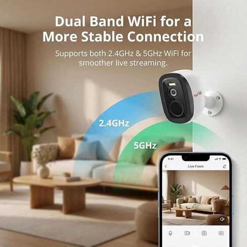 2K 4Pack Security Cameras Wireless Outdoor/Indoor,2.4G&5G WiFi | Battery Powered Cameras,AI Motion Detection & Siren,Color Night Vision, 2-Way Talk, Waterproof,Cloud/SD,Works w/Alexa in Kuwait