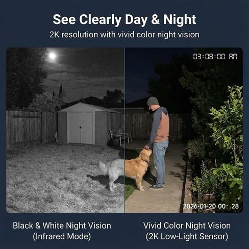 2K 4Pack Security Cameras Wireless Outdoor/Indoor,2.4G&5G WiFi | Battery Powered Cameras,AI Motion Detection & Siren,Color Night Vision, 2-Way Talk, Waterproof,Cloud/SD,Works w/Alexa in Kuwait
