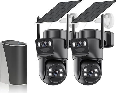 BEENOCAM 4K Dual Lens Solar Security Cameras Wireless Outdoor, 2 Cam-Kit in Kuwait