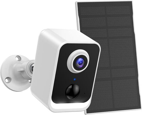 PEEIPM Security Cameras Wireless Outdoor Solar: Battery Power Cameras for Home Security WiFi Seguridad Camara System Kit Surveillance Monitor with Motion Sensor Flood Light Alarm & Color Night Vision in Kuwait