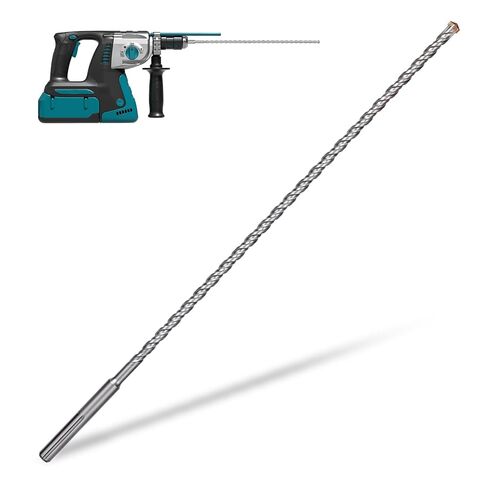 5/8 Inch x 13.4 Inch SDS Max Rotary Hammer Drill Bit | Cross Tip Double Threaded Carbide Tipped for Concrete, Brick, and Stone (5/8" x 8.5" x 13") in Kuwait