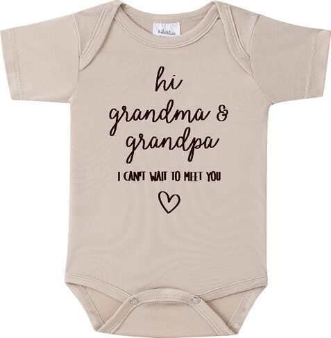 Hi Grandma& Grandpa I can't Wait to Meet You Baby Announcement Onesie,Pregnancy Announcement for Grandparents in Kuwait