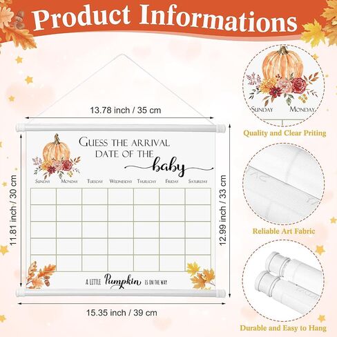 Sintuff Babyshower Guess Due Date Calendar Include 1 Pcs Guess The Arrival Date of The Babyshower Wooden Sign 1 Prediction Calendar 12 Fineliner Colored Pens Favor for Adult in Kuwait