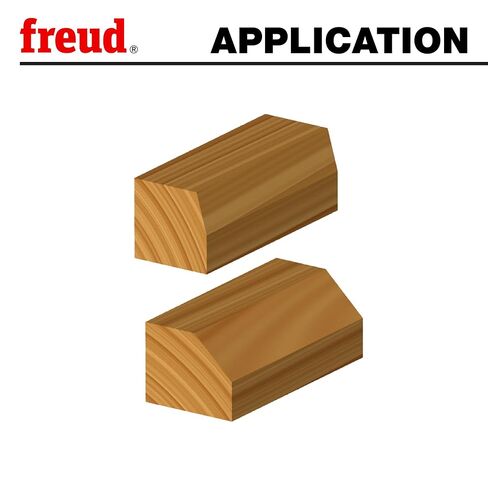 Freud 1-5/8" Chamfer Router Bit with Tico Hi-Density Carbide for Maximum Performance - Ideal for Edge Treatment & Joinery, 1-5/8" Diameter, 1/2" Shank, 5/8" Height, 45° Angle, 2 Cutters - 40-114 in Kuwait