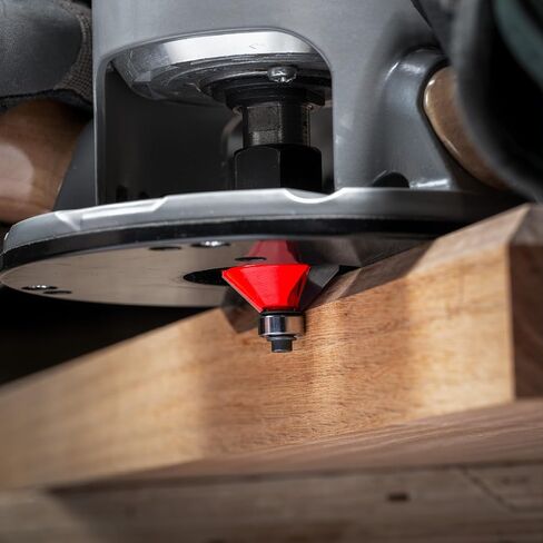 Freud 1-5/8" Chamfer Router Bit with Tico Hi-Density Carbide for Maximum Performance - Ideal for Edge Treatment & Joinery, 1-5/8" Diameter, 1/2" Shank, 5/8" Height, 45° Angle, 2 Cutters - 40-114 in Kuwait