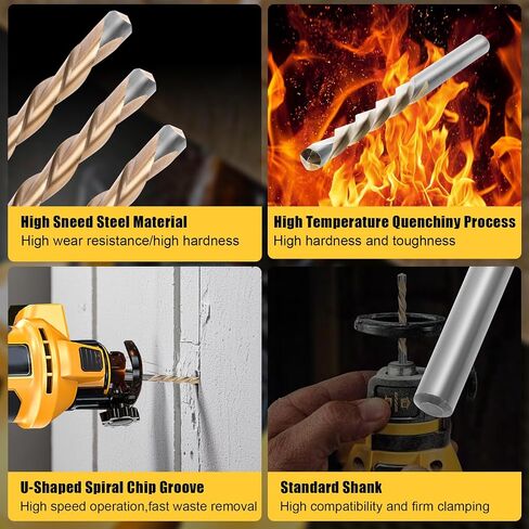 Upgrade 100 Pcs Drywall Bit, 1/8 Inch Drywall Drill Bit for Wood, Drywall Cutting Bit, Drywall Guide Point Cutting Bits, Drywall Router Bits for Use with Spiral Saw in Kuwait