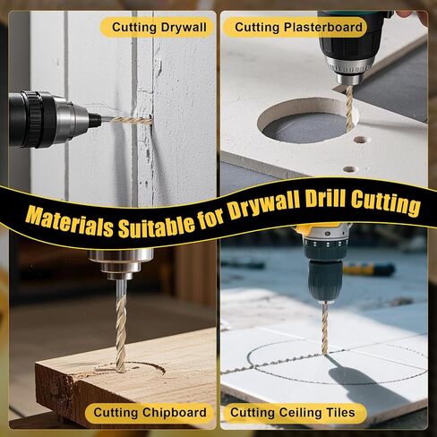 Upgrade 100 Pcs Drywall Bit, 1/8 Inch Drywall Drill Bit for Wood, Drywall Cutting Bit, Drywall Guide Point Cutting Bits, Drywall Router Bits for Use with Spiral Saw in Kuwait