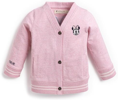 monica + andy Toddler Organic French Terry Cardigan, Disney Minnie Mouse Light Pink Heather, 2T in Kuwait