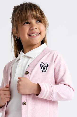 monica + andy Toddler Organic French Terry Cardigan, Disney Minnie Mouse Light Pink Heather, 2T in Kuwait
