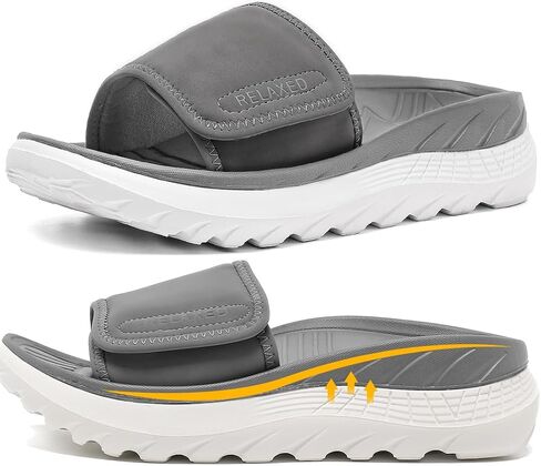 Women’s Recovery Sandals – Orthotic Arch Support Comfort Men’s Slides, Cushioned Sport Sandals for Plantar Fasciitis, Open Toe Slip-On Shoes to Reduce Foot, Joint & Back Stress in Kuwait