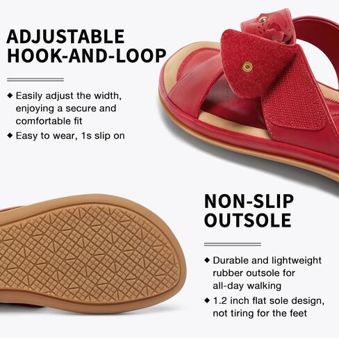 Ecetana Womens Sandals Comfortable Dressy Summer Slip On Slides for Walking | Chic adjustable cross floral straps - cushioned footbed - durable non-slip flat sole for all-day comfort casual daily wear in Kuwait