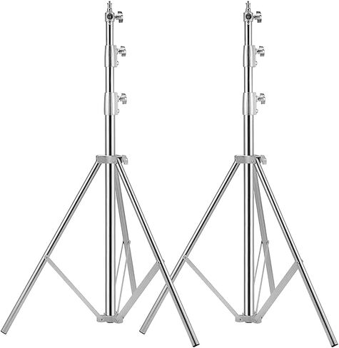 Stainless Steel Light Stand Photography, Spring Cushioned Heavy Duty Tripod Stand, 9.5ft/2.8m, 2 Packs Professional Photography Studio Stands in Kuwait