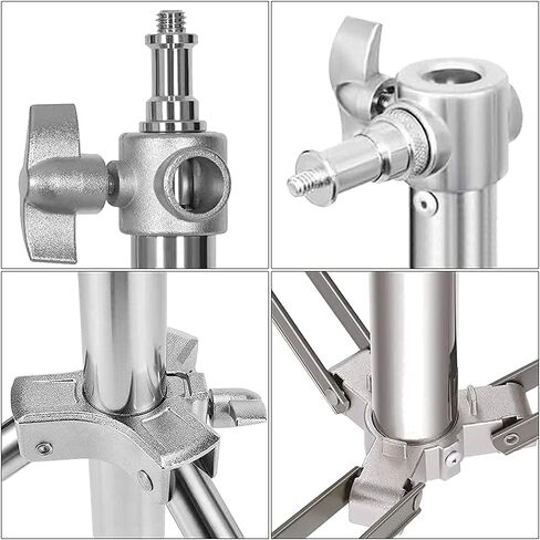 Stainless Steel Light Stand Photography, Spring Cushioned Heavy Duty Tripod Stand, 9.5ft/2.8m, 2 Packs Professional Photography Studio Stands in Kuwait