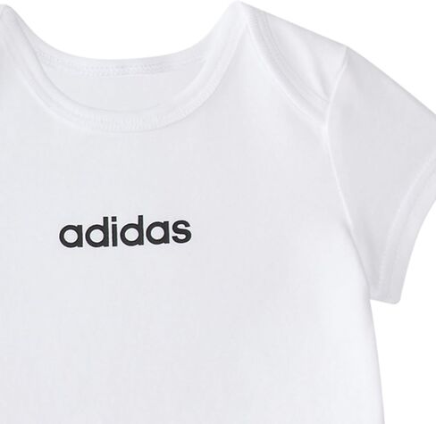 adidas Unisex 3-Piece Logo Bodyshirt & Pant Set, Grey With White, 12M | Pant Sets, elastic waist, relaxed fit in Kuwait