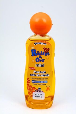 Ricitos de Oro Baby Shampoo | Honey Bee Rattle Cap | 8.4 fl oz | 3-Pack | Tear-free, paraben-free, gentle cleansing for delicate hair, fun rattle cap for bath time in Kuwait