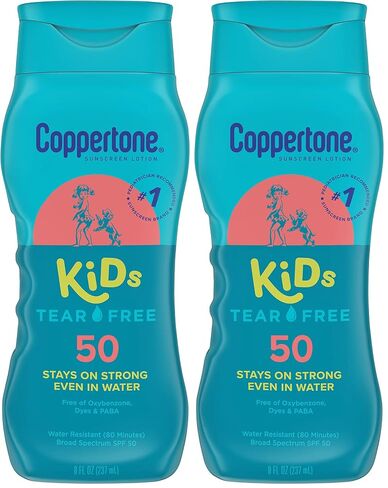 Coppertone Kids SPF 50 Tear Free Sunscreen Lotion, Water Resistant, 8 Fl Oz in Kuwait