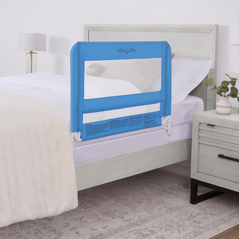 Dream On Me Mesh Security Bed Guard Rail for Toddlers 2–5 Years, Fits Twin–King Beds, Reinforced Anchor System, 2 Adjustable Heights, Blue, Not for Cribs/Toddler Beds in Kuwait